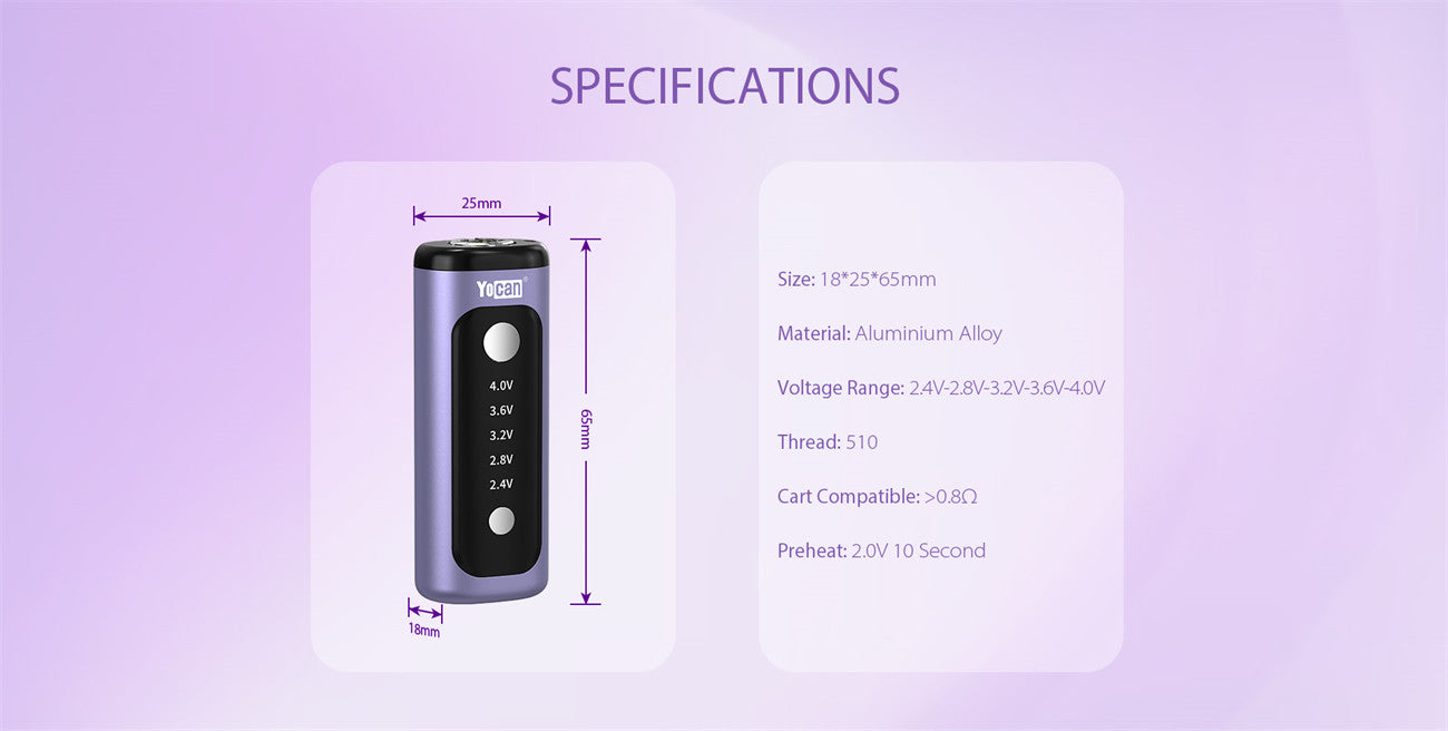 Yocan Kodo Plus 510 Vaporizer Battery 900mAh