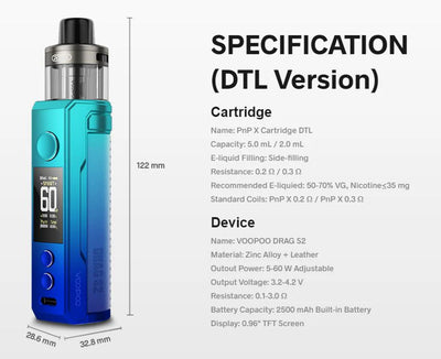 Voopoo Drag S2 Mod Pod Kit 60W 5mL